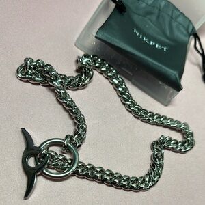 Silver Dog Collar with Chunky Chain Design